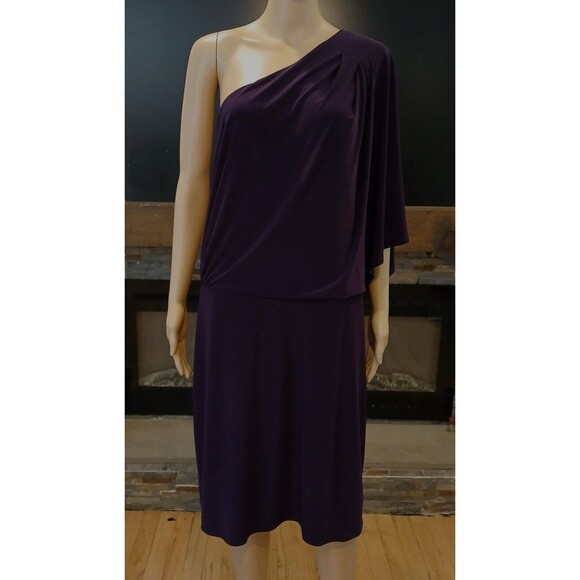 Dressbarn Women's Dress Cocktail Party Size 16 One Shoulder Elegant Wedding - Picture 2 of 9